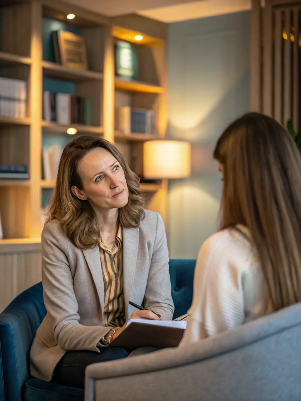 Consultor dando suporte individualizado a um cliente no MS Project